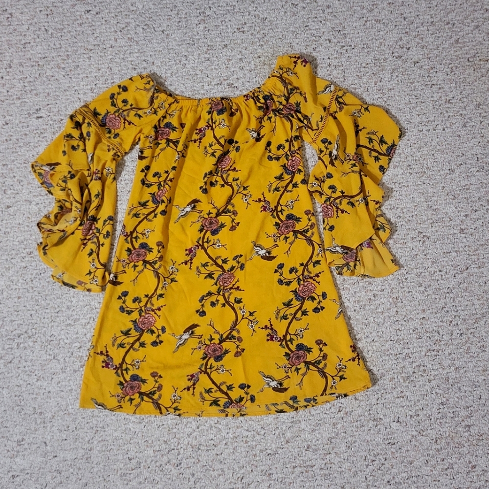 Off The Shoulder Yellow Dress